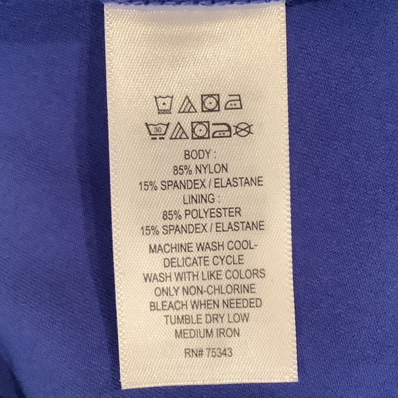 NEW Nicole Miller Blue Fit and Flare Dress Size Large Scalloped Neck Sleeveless - Picture 10 of 10